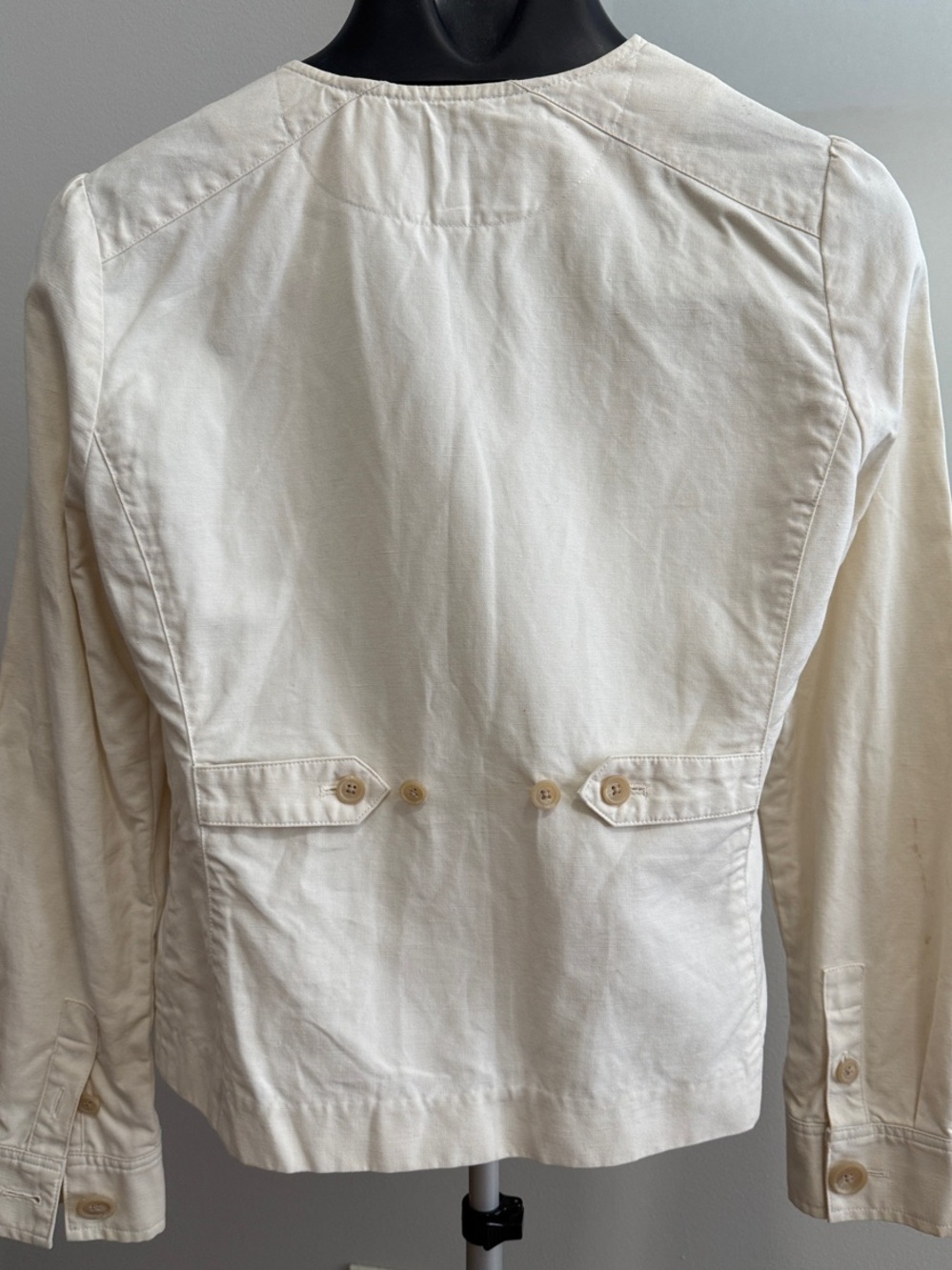 Women's Cream Button-Front Jacket - Picture 4 of 5